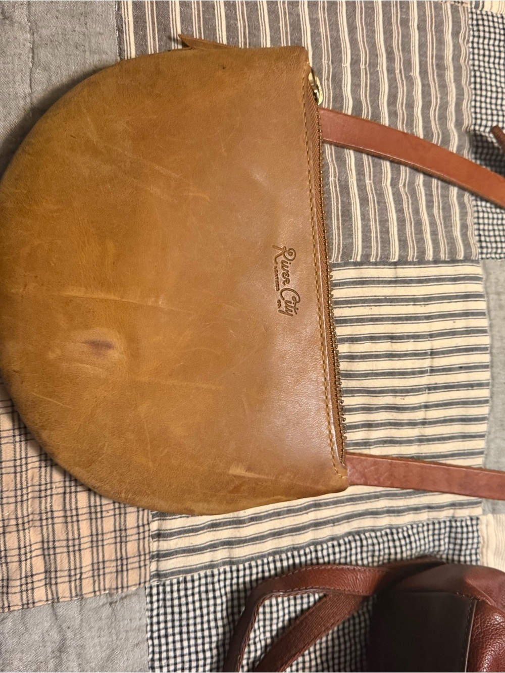 Genuine Leather Tan Crossbody Bag